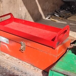 Red and Orange Metal Toolbox